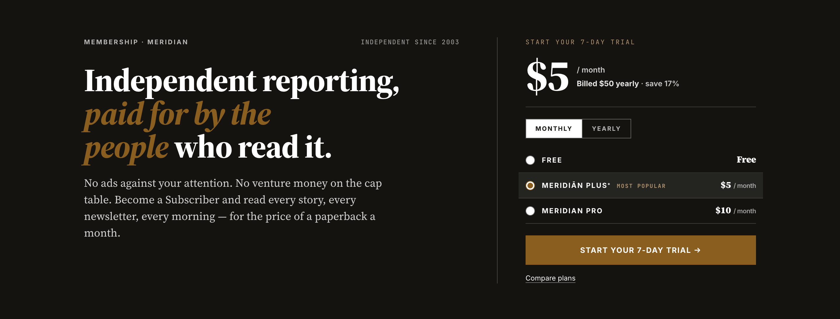Membership CTA band rendered above the footer